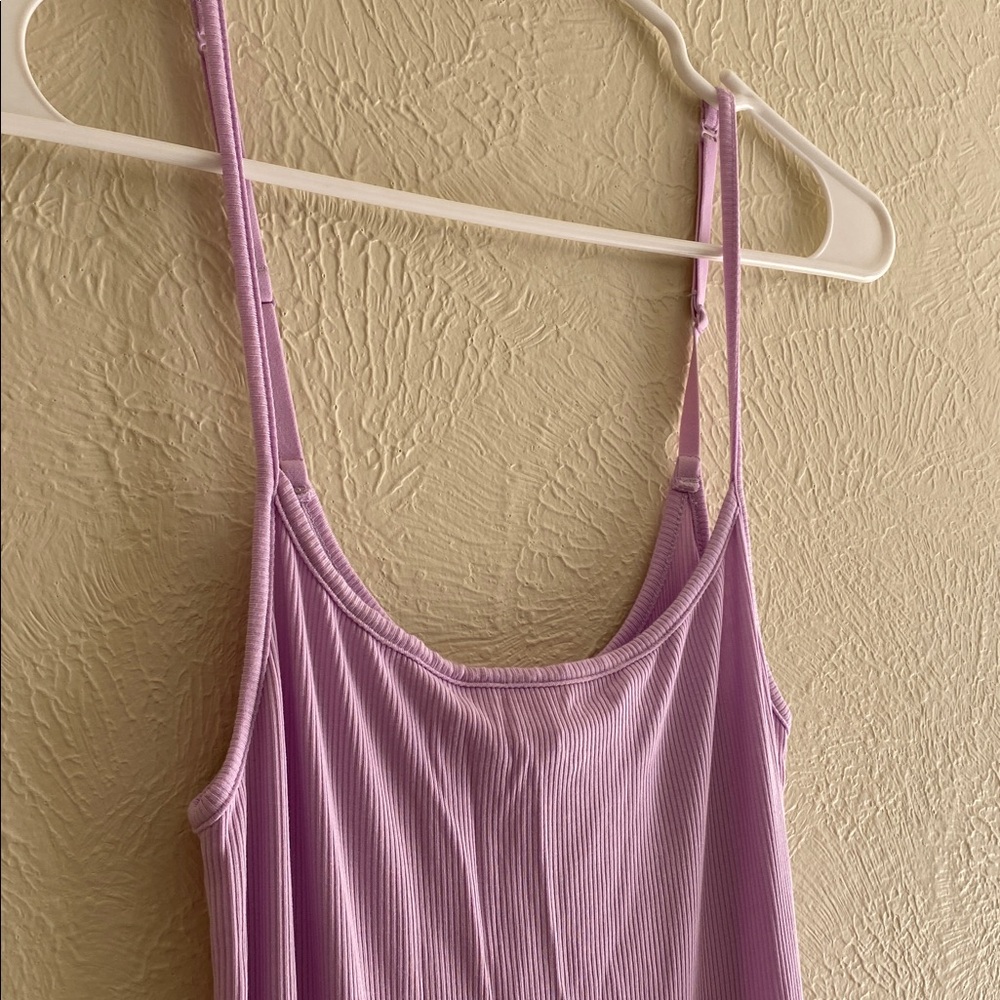 NEW SKIMS Soft Lounge Long Ribbed Cami Slip Dress Size L Sugar Plum Lilac Purple - Picture 3 of 11